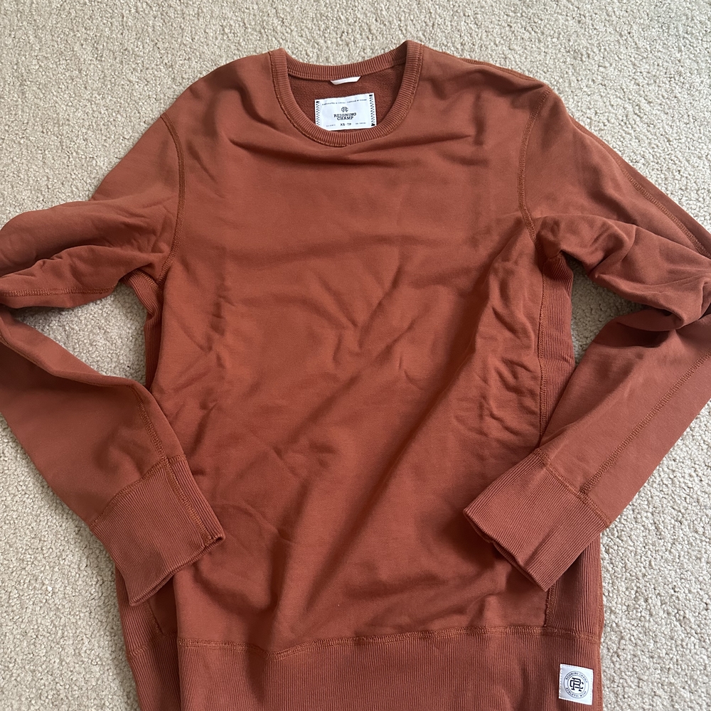 Reigning Champ Burnt Orange, Mens Crewneck Sweatshirt